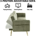 thumbnail image 5 of AENKYO 79'' Corduroy Convertible Futon Sofa Bed, Modern Sleeper Couch with Adjustable Arms & Back, Green, 5 of 9