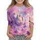 thumbnail image 2 of Blusas y camisas de manga larga con cuello redondo y estampado de Pascua, camiseta interior de cuello redondo y manga tres cuartos para niños de talla mediana y grande., 2 of 9