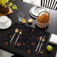 thumbnail image 3 of Halloween Glowing Pumpkins Pattern Summer Placemats Table Placemats Set Of 6-Linen Kitchen Washable Placemats Table Mats 11.8"x17.7" Non-Slip Heat Resistant, 3 of 5