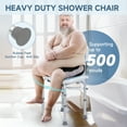 thumbnail image 2 of KEKOY Shower Chair with Back 500lb, Height Adjustable Shower Stool, Padded Heavy Duty Bath Chair Seat for Elderly, Senior, Handicap, Tool-Free Assembly, 2 of 10