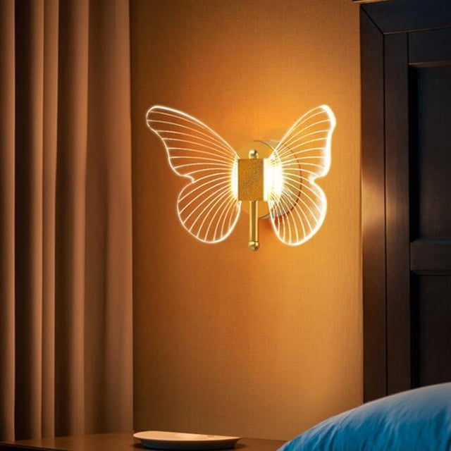 Lámpara de pared de mariposa Luz de pared LED, accesorios de iluminación, decoración de arte de pared lámpara montada en la pared cocina de guardería