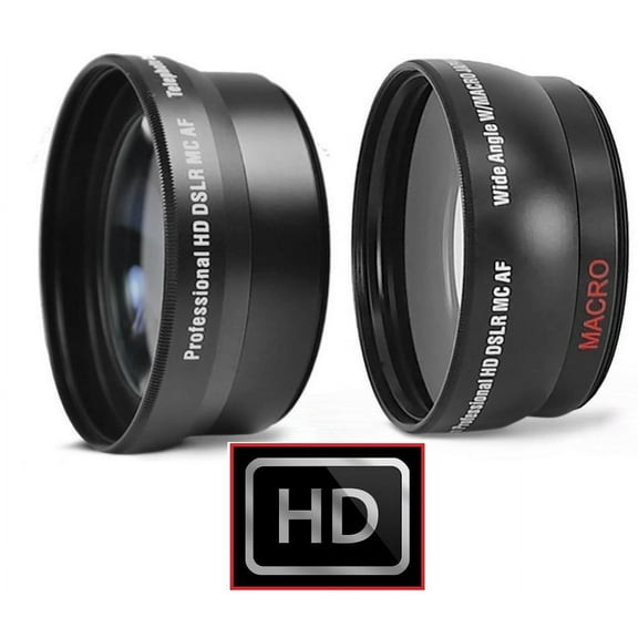 2-PC HI DEF LENS PRO HD WIDE ANGLE & TELEPHOTO LENS FOR CANON POWERSHOT SX40 HS