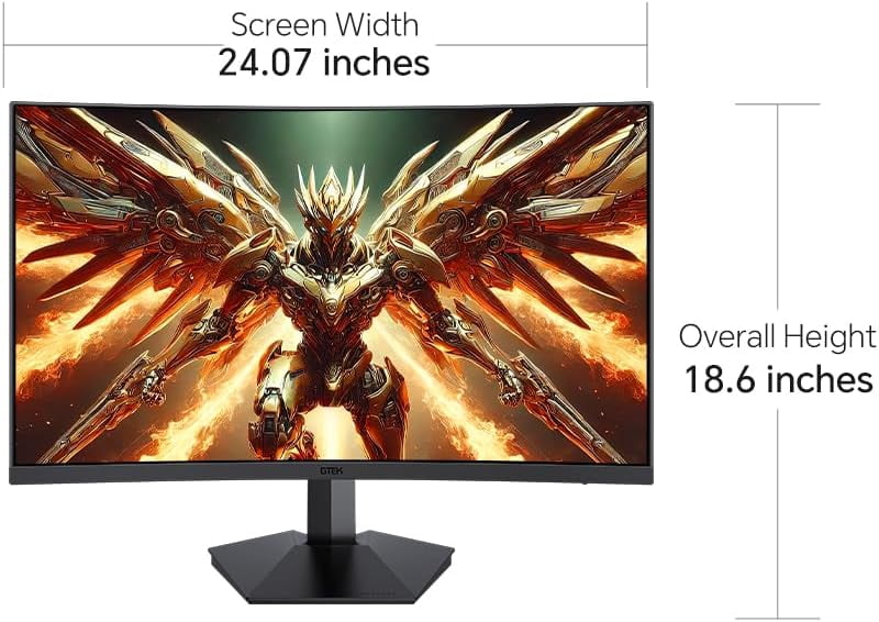 GTek 27 Inch Curved 280Hz 240Hz Gaming Monitor FHD 1080P, 1500R Curve Computer Monitor, 1920 x 1080P, VA 1ms MPRT,FreeSync, DisplayPort/HDMI, for Gaming, Streaming & Home Office