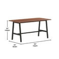 thumbnail image 5 of BizChair Commercial 60x30 Conference Table with 1" Thick Double Sided Laminate Table Top with PVC Edging and Heavy Duty A-Frame Steel Base, Walnut, 5 of 11