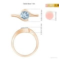 thumbnail image 6 of ANGARA Natural Semi Bezel-Set Solitaire Round 1.12 ct Aquamarine Bypass Ring in 14K Rose Gold for Women (Size-7mm) | March Birthstone, Anniversary, Jewelry Gift for Women | Natural Aquamarine Ring, 6 of 10