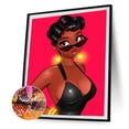 thumbnail image 1 of Cuadros Decorativos Cuadro de arte de mosaico de diamantes de imitación de taladro completo de chica negra de pintura de diamante DIY 5D Tmvgtek embutido en tela, 1 of 9
