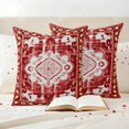 thumbnail image 3 of Red Boho Outdoor Waterproof Pillow Covers, Multicolored Colorful Tainted Pattern Tribal Decorative Square Throw Pillowcase Sofa Cushion Sham for Patio/Couch/Chair, 18"x18" 2 Pack, 3 of 8