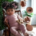 thumbnail image 3 of HUIMEYA Reborn Baby Dolls Black Girl - 22 Inch Soft Cloth Body with Toy Accessories, Birthday Gift for Kids Age 3+, 3 of 3