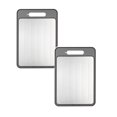 thumbnail image 1 of 2PC Potato Fry Cutter 4 In 1 Defrosting Board Defrosting Tray Melt Defrosting Board 9.84 X 14.37 Inch Double Chopping Board With Grater Sharpener Fast Thaw Meat Food Kitchen Utility Tools Gray, 1 of 4