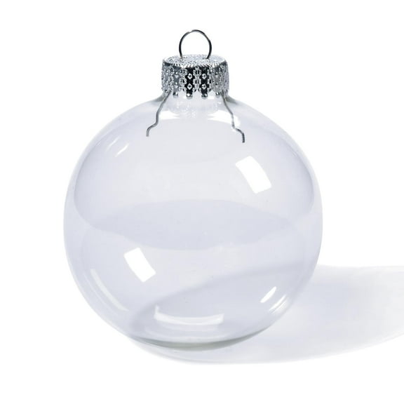 Darice Clear Glass Round Heavy Duty Fillable Ornaments, 80 mm, 4 Pieces