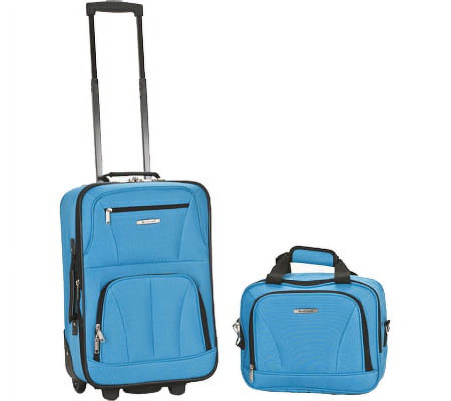 Rockland Expandable Carry On Luggage Set-Color:Turquoise,Number of Items:2 Piece - image 2 of 2