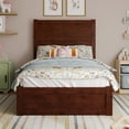 thumbnail image 4 of AFI Aveline Twin Platform Bed with Matching Footboard & Twin Trundle, Walnut, 4 of 13