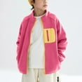 thumbnail image 6 of UAYOTSE Toddler Unisex Kids Fleece Jacket Lightweight Outerwear Boys Girls Long Sleeve Fall Zip Up(S84-Hot Pink,3-4 Years), 6 of 9