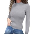 thumbnail image 2 of Vente de Liquidation! Rigardu Pull-Over Ample Automne et Hiver pour Femmes Col Rond Manches Longues T-Shirt Gris S, 2 of 5