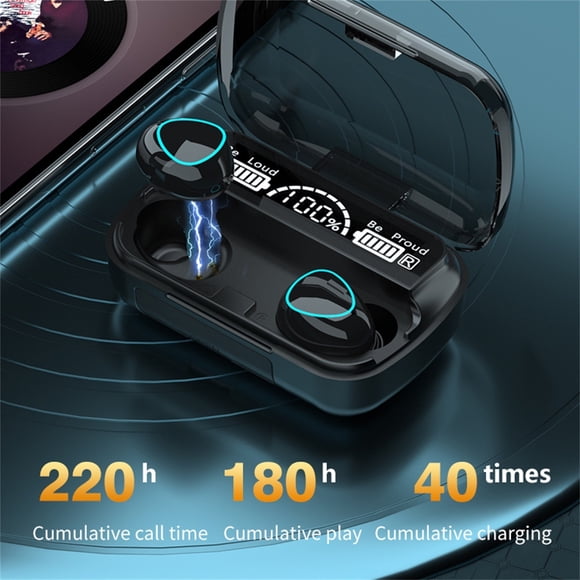 Xihbxyly Almacén de Liquidación Auriculares Inalámbricos M10 con Bluetooth 5.1, Deportivos, con Caja de Carga Portátil