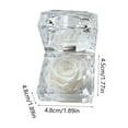 thumbnail image 3 of Enchanted Rose in Acrylic Crystal Ring Box, Handmade Real Preserved Fresh Flower Eternity Rose Romantic Gift for Her Mother's Day Surprise Mom Wife （White）, 3 of 6