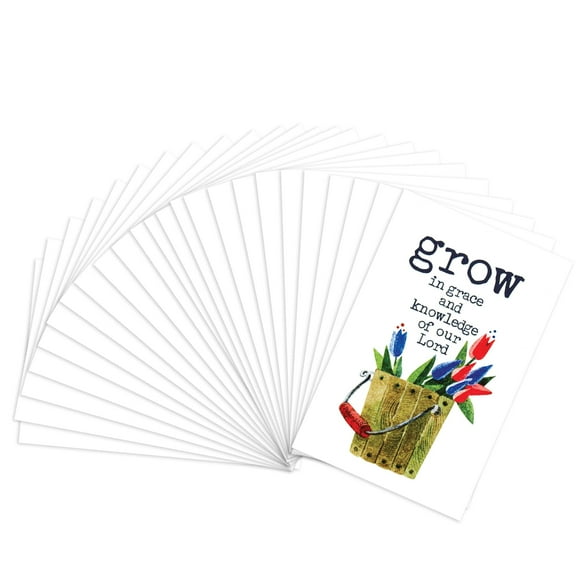 Dicksons Grow in Grace Floral Bucket 3 x 2 Paper Itty Bitty Bookmark Pack of 24