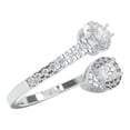 thumbnail image 3 of KEEVA JEWELS 0.85 Carat Pear & Round Cut Lab Created Diamond Bypass Ring for Women, Made in White Gold Plated Silver Size 9.5, 3 of 6