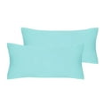 thumbnail image 1 of Unique Bargains 2 Pack 300TC Cotton Solid Pillowcases Cyan 20" x 36", 1 of 8