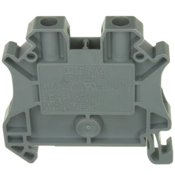 Pack of 10 3044102 Terminal Block Connector 2 Position Feed Through Gray 10-26 AWG