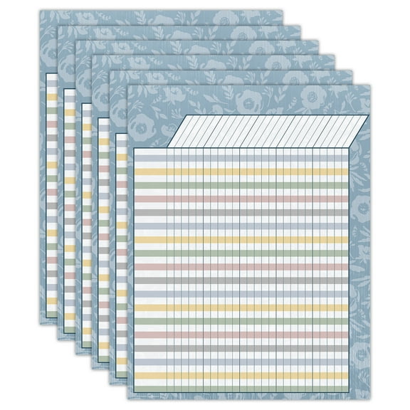 Teacher Created Resources Classroom Cottage Incentive Chart, 17" x 22", Pack of 6