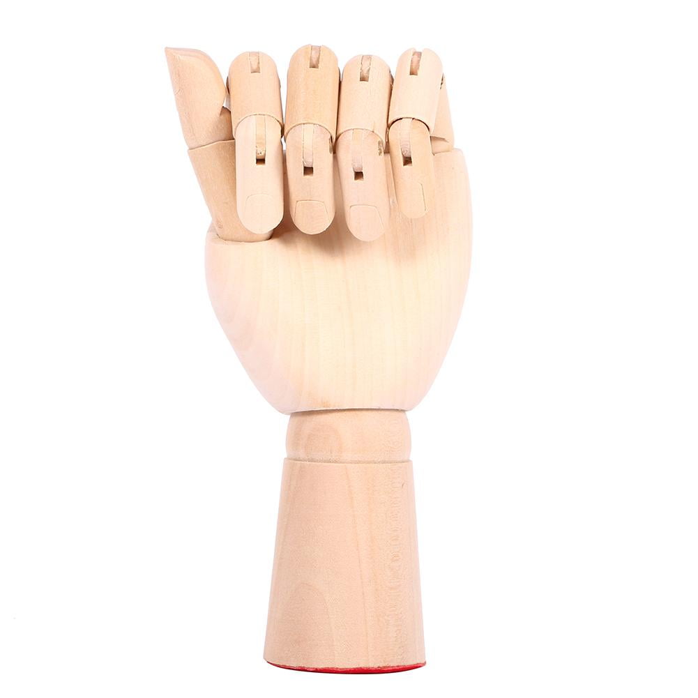 7 Inch Wooden Mannequin Hand Realistic Artist Hand Model Posable Flexible 