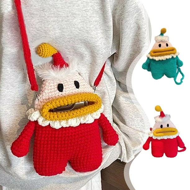 Bolso de Papá Noel de Punto Artesanal Xihbxyly de lana Bandolera de ganchillo