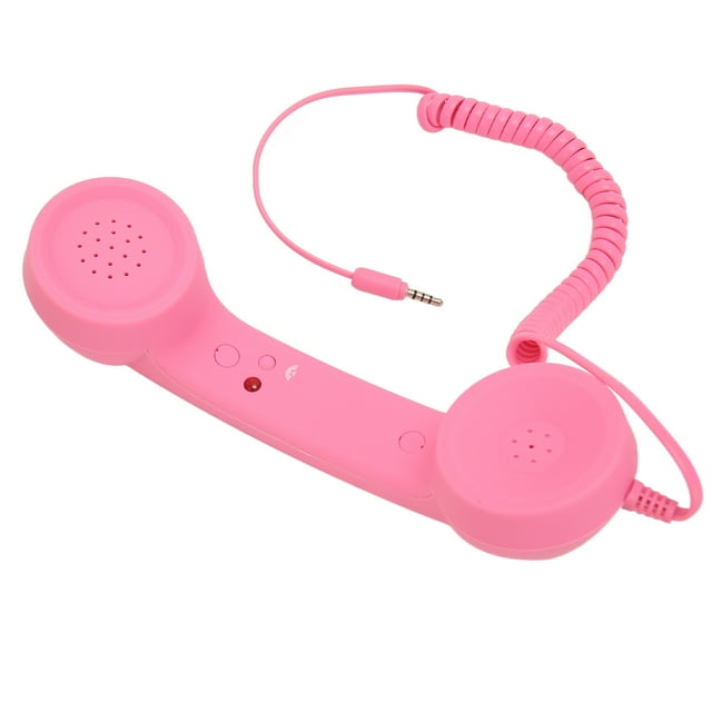Combiné de Téléphone Cellulaire Rétro, Prise 3,5 mm Combiné Téléphonique Filaire Rétro Anti‐radiation avec Récepteur et Réponse, 1 Bouton, Volume Réglable, Cordon en Spirale de 9 Pi