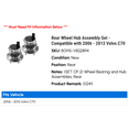 thumbnail image 2 of Rear Wheel Hub Assembly Set - Compatible with 2006 - 2013 Volvo C70 2007 2008 2009 2010 2011 2012, 2 of 3