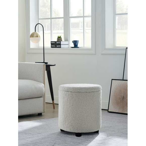 Hometrends Boucle Storage With Lid, Boucle Storage