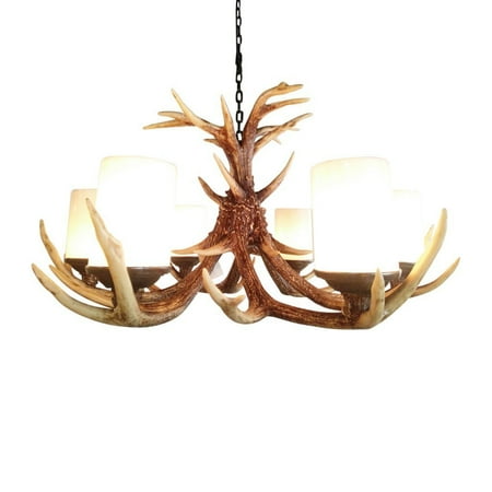 Pine Ridge Rustic Deer Antler Chandelier Ceiling Lamp Light