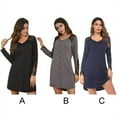 thumbnail image 1 of Ladies New Lace Stitching Solid Color Plus Size Pajamas Nightgown, 1 of 16