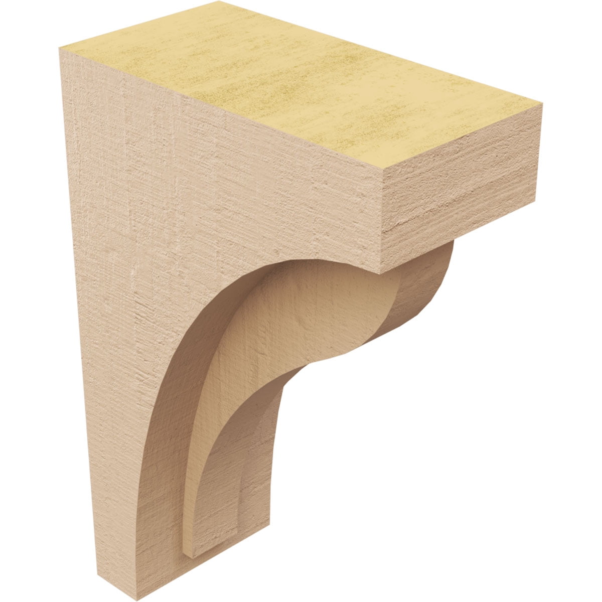 3"W x 6"D x 9"H Classic Helena Rough Cedar Woodgrain TimberThane Corbel, Primed Tan