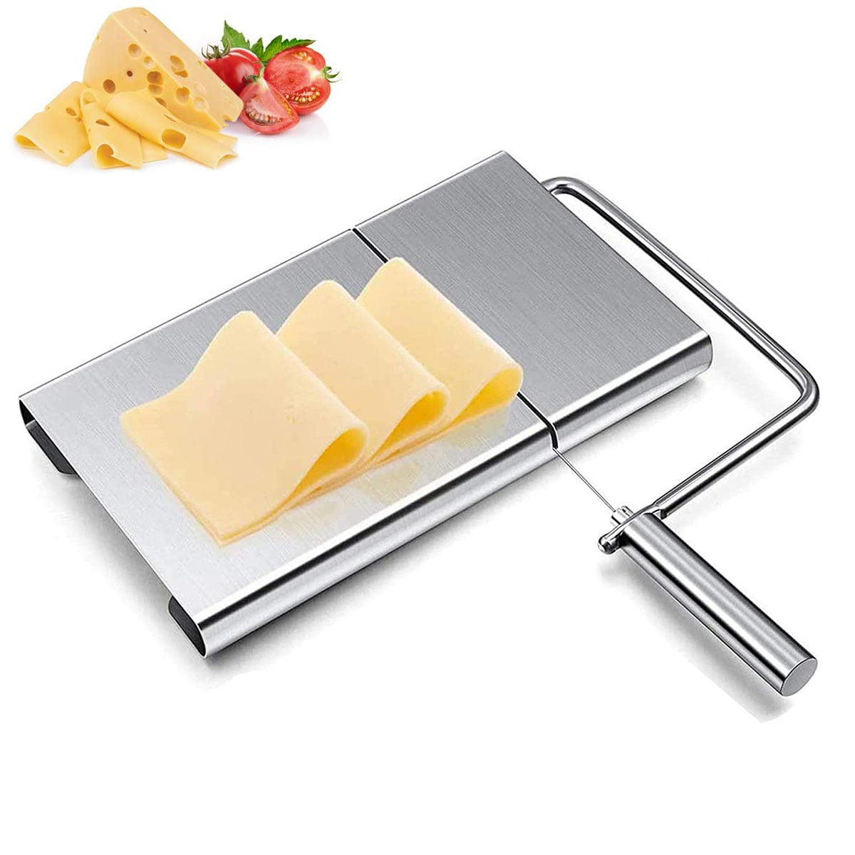 1pc Stainless Steel Cheese Wire Slicer Cheese Butter Cutter Cheese Cake Knife-dm