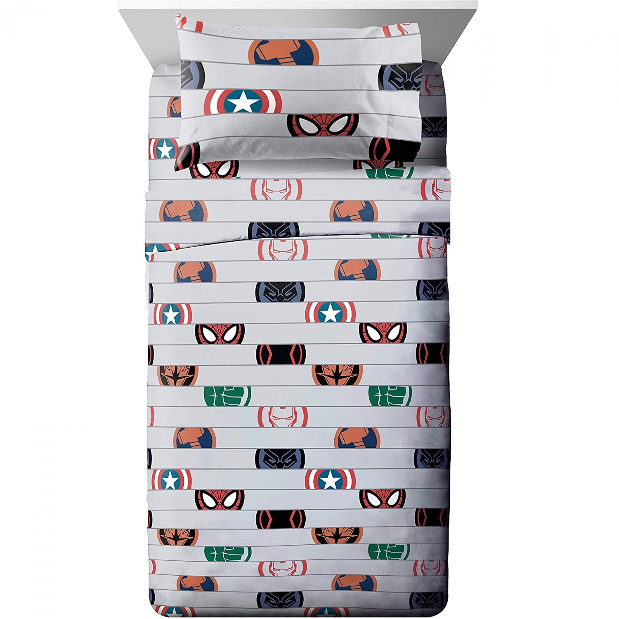 Marvel Avengers Emblem Twin Size Bed Sheet Set