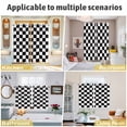 thumbnail image 6 of Simple Black White Checkered Kitchen Curtains 63 Inch Length, Lattice Buffalo Plaid Grommet Top Bedroom Living Room Curtains, Light Filtering Cafe Curtain Drapes 2 Panels Set 84''x63'', 6 of 9