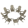 thumbnail image 4 of WestinTrends Tuscany HIPS Outdoor Folding Adirondack Seashell Chair (Set of 8), Weathered Gray, 4 of 5