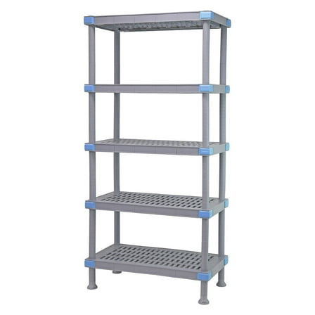 Quantum Storage Systems QP214886VS-5 Millenia Adjustable Vented Plastic 5 Shelves 86" H x 48" W x 21" D