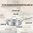 thumbnail image 6 of LOLYKITCH Tri-ply Stainless Steel 6QT Sauté Pan with Lid,12 inch Deep Frying Pan,Jumbo Cooker,Dishwasher and Oven Safe,Detachable Handle., 6 of 9