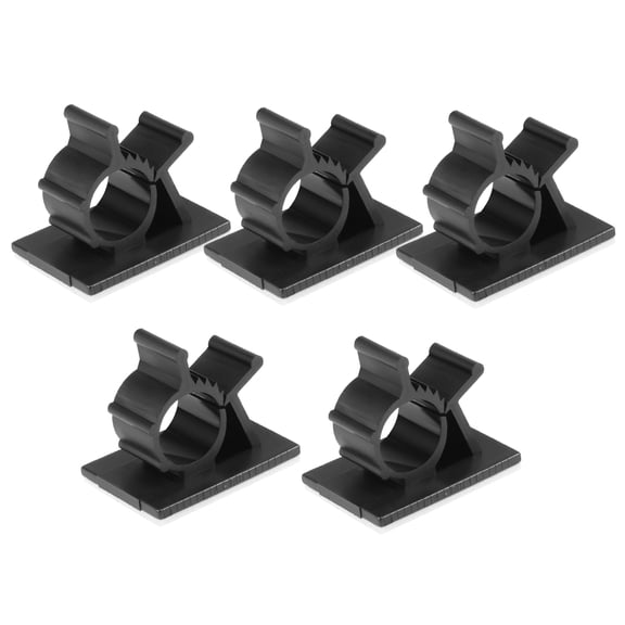 5Pcs Self Adhesive Adjustable Wire Cable Tie Sticker Clip Black
