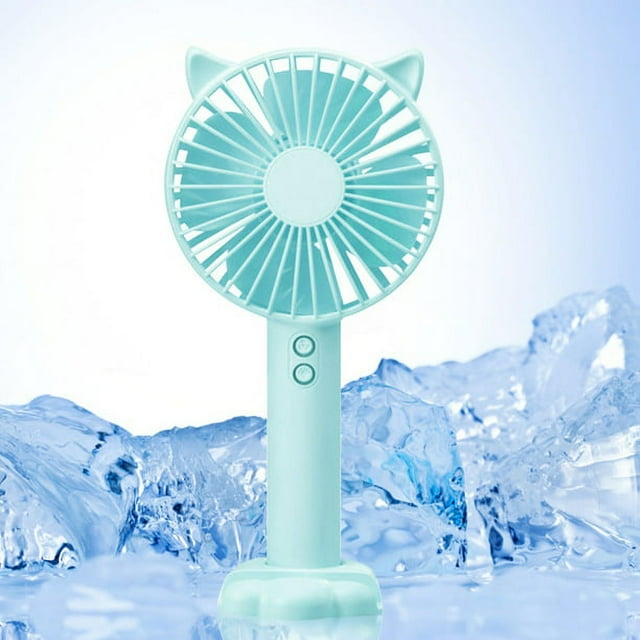 Pequeño ventilador de escritorio portátil de 3 velocidades mini noche azul claro