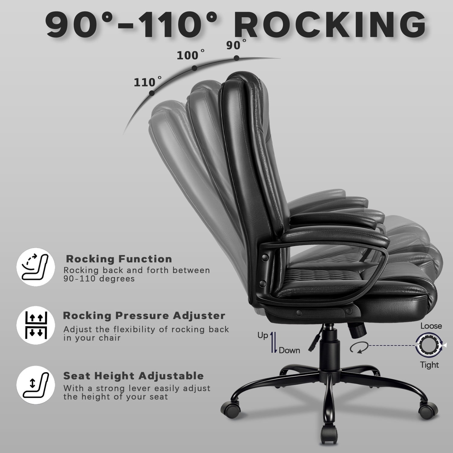 Bossin Big and Tall Home Office Computer chair for Adults, High Back Desk Chair for Heavy Duty 400 LBS