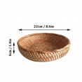 thumbnail image 3 of Rustic Woven Rattan Tray Round Decorative Tabletop Serving Platter for Fruit,Bread and Snacks,Versatile Coffee Table Centerpiece and Home Decor-8.6in, 3 of 4