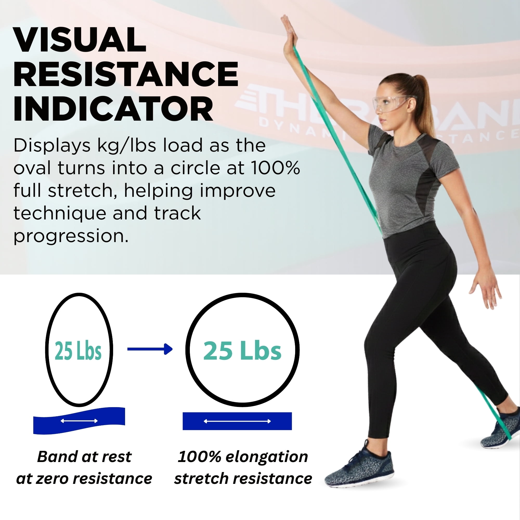 THERABAND High Resistance Band, Medium Elastic Super Band for Full Body Workouts, Physical Therapy, Strength Training, Durable 41” Loop Exercise Band, 25 lb Resistance