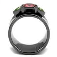thumbnail image 2 of Womens Black Ring Anillo Para Mujer Stainless Steel Ring with Glass in Multi Color Luciana, 2 of 4