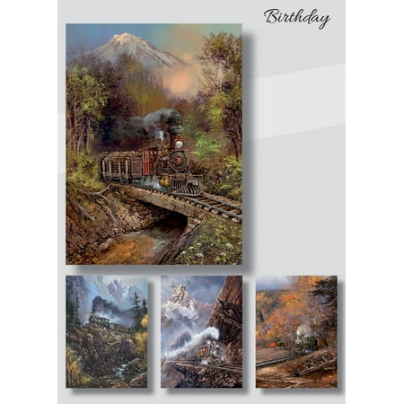 Trains, Birthday Boxed Cards (Kjv)
