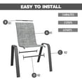 thumbnail image 3 of CHINNLUU Patio Chairs Set of 8, Stackable Outdoor Dining Chairs for All Weather Textilene Fabric & Metal Frame, Outdoor Chairs Set for Backyard Deck Garden, 3 of 8