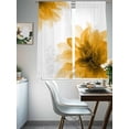 thumbnail image 4 of Gradient Floral Sheer Curtains for Living Room Bedroom, Light-filtering Sheer Curtain, Yellow Translucent Flower Decorative Rod Pocket Voile Window Treatment Drapes, 52’’Wx72’’L, 2 Panels Set, 4 of 7