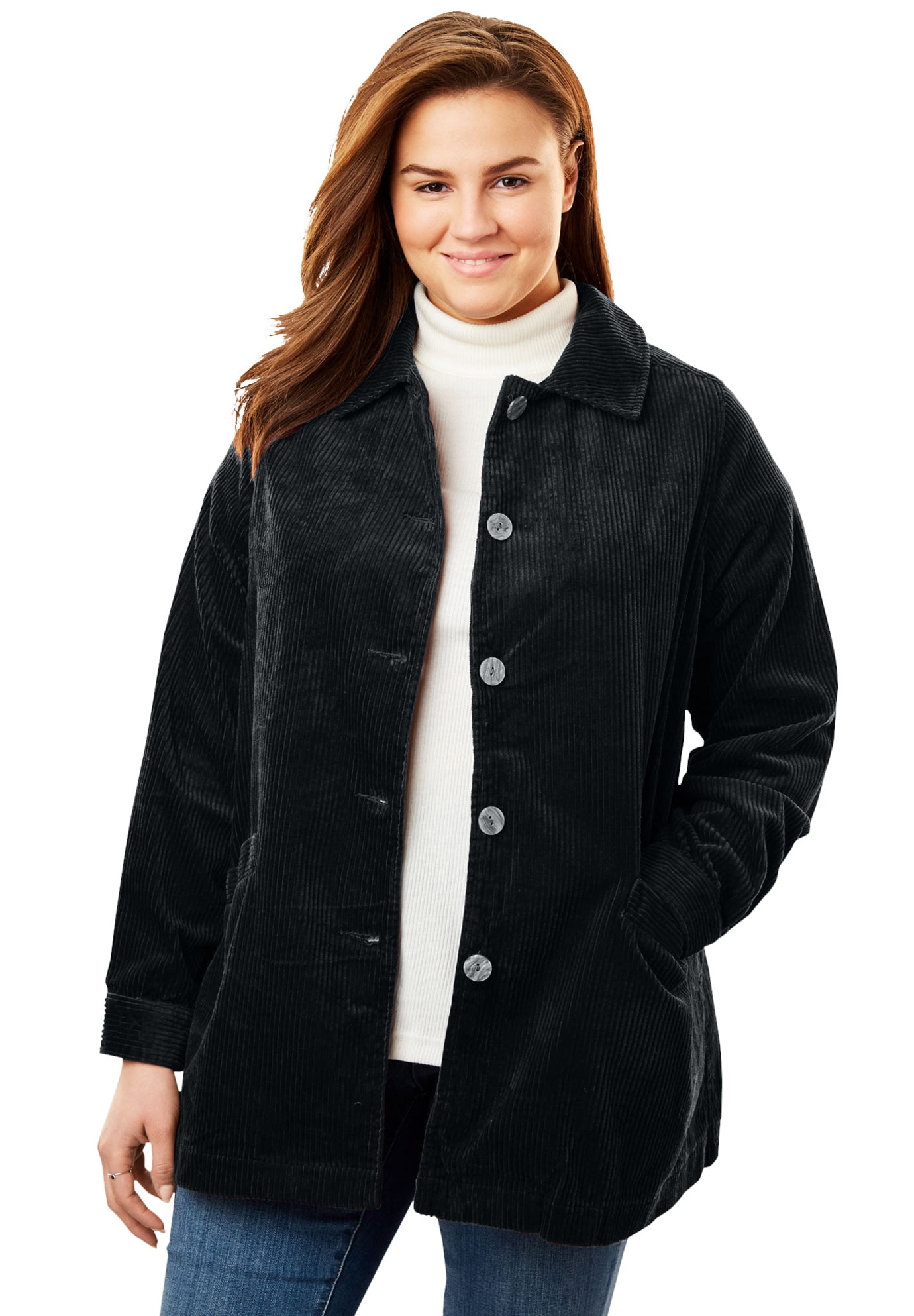 Woman Within Woman Within Women's Plus Size PleatBack Corduroy