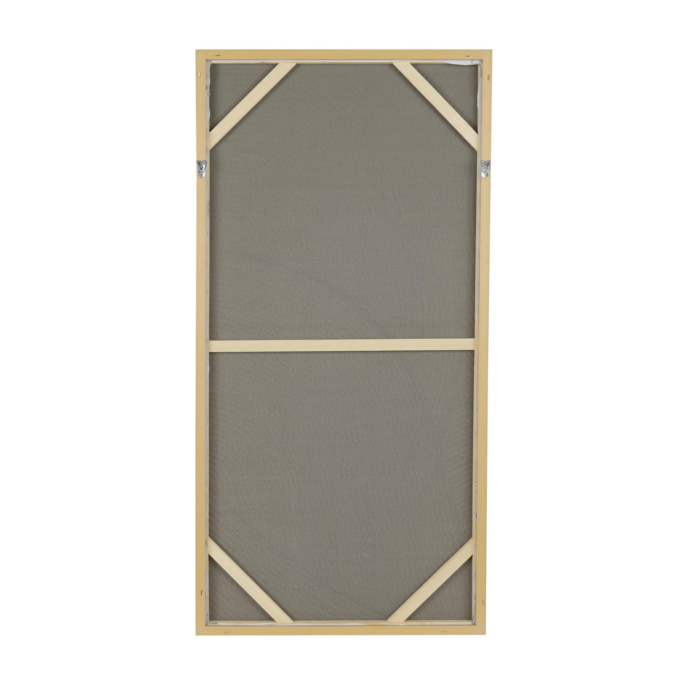 24" x 47" Curved Sand Art Abstract Framed Wall Art with Brown Wood Frame, by DecMode